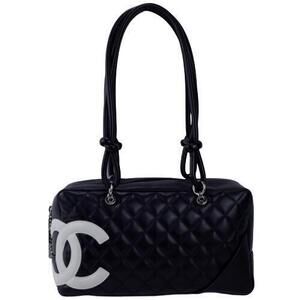 CHANEL Cambon Boston Bag Bowling Matelasse Coco Mark